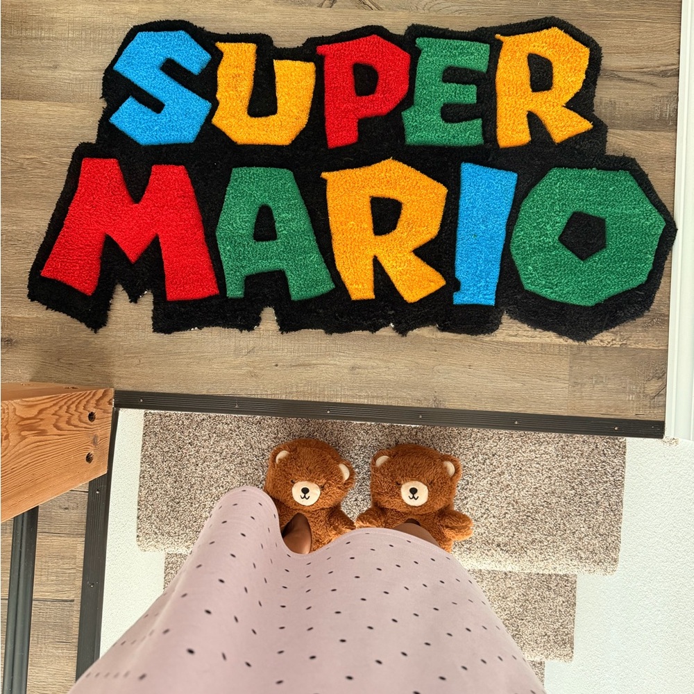 Super Mario Colorful Logo Rug - Picture 2 of 3